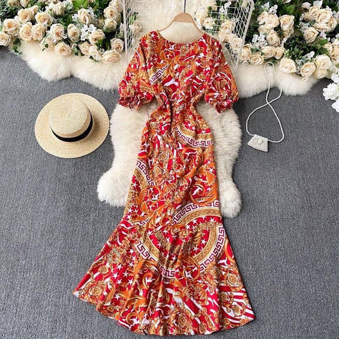 Asymmetrical Ruffles A-Line Empire Dress